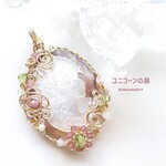 シェルカメオぺンダント（ワイヤージュエリー☆ワイヤーアクセサリー☆ワイヤーラッピング天然石ネックレス☆KuthumistyleⓇ☆クツミスタイル）