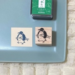 ラバースタンプ　ペンギンのごはん