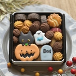 かぼちゃと黒猫のハロウィンクッキー缶