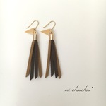 タッセル♡ピアス(ダークモスグリーンとブラウン)
