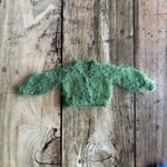 22cmドールサイズ　モヘアぽわん袖カーディガン　緑　ニット＊リカちゃん　ピュアニーモ　ブライス