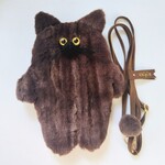 【コゲ茶】もじゃ猫ポケット付きスマホショルダー