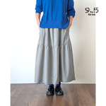  甘くない　大人のティアードスカート　モノトーン　ギンガムチェック　 Adult Long Tiered Skirt　（Gingham check）