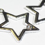 ラインストーン付き星チャーム　シルバー　6個セット♪ 