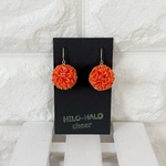 【再販】チアポンポンピアス⭐︎オレンジ　チアダンス　ポンポン　チアポンポン　cheer スポーツ応援　推しカラー