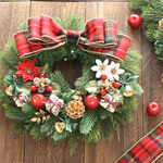 グリーン×レッド王道クリスマスリース30cm