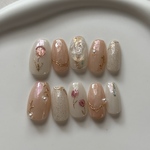 ＊現品 ＊ ピンクニュアンスネイル　お花　桜　もやもや　チューリップネイル　お花見　パールネイル　ブライダル　卒業式　袴　入学式　桜ネイル　ピンクネイル　