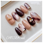 カフェモカニュアンスネイル