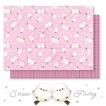 【10枚】デザインペーパー シマエナガ ピンク A4 / 10-sheet Set, Design Paper, Fluffy Shimaenaga in Snow, Pink