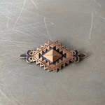 Vintage 70s USA copper classical design brooch 