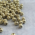 在庫処分〔200個〕約6mm   ABSプラスチックビーズ   電気メッキ   ゴールド
