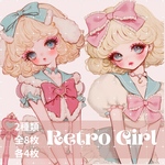 (NO.369)人物ステッカー 女の子ステッカー 人物シール　女の子シール オリジナルステッカー　コラージュ素材　手帳素材