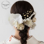 成人式　髪飾り　成人式髪飾り　パール胡蝶蘭　胡蝶蘭　胡蝶蘭髪飾り　パール髪飾り　卒業式　結婚式　卒業式髪飾り　袴　和装　ヘッドパーツ　ヘッドドレス　ランダムパール