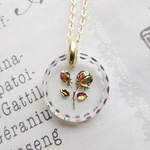 ・:*:・再販・:*:・ヴィンテージグラス　ネックレス　Flower  Glass 