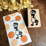 【10月1日～販売開始】パリジェンヌマロンちゃん＊30mmx48mm＊ラバースタンプ＊R1114