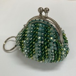 グリニッジ・ウェザー〜ビーズがま口(口金5cmキーリング付)