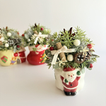 サンタさんのクリスマスツリー🎅🏻🎄アレンジポット フェイクグリーン&アーティフィシャルフラワーの置物