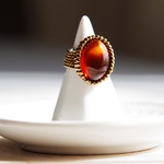 バルティックアンバー／ビーズラップリング