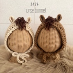 午年ボンネット【定形外送料無料】☆ベビーボンネット☆ 出産祝い  ♡選べるサイズ ♡ 2026年 干支 午年 馬 ニューボーンフォト 早割り 馬帽子 プチプラアイテム