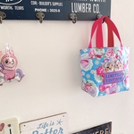 ra様ご予約）送料無料）BABYプチトート/茶トラ猫ちゃん兄弟×ローズ&レース柄ターコイズブルーシルバーラメ入り/サブバッグ/ギンガムチェックキルティング