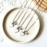 【SALE】💜【ｼﾙﾊﾞｰ ×ﾊﾟｰﾌﾟﾙ】ミニリング💍×ハートチャームネックレス