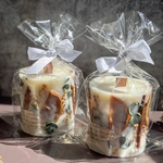 ミモザとユーカリ　オレンジとシナモンのボタニカルキャンドル　/ ソイワックス　オーガニックキャンドル　ラッピング