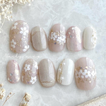 【new】Petal Veil🌼花びらのヴェールネイル　　ブライダル　結婚式　推しネイル　ウェディング　フラワーネイル　お花ネイル　推し活　ガーリー　マグネット　成人式　卒業式　