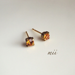 vintage swarovski トパーズ スタッドピアス