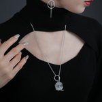 期間限定 「透明」 ネックレス　紙 アクセサリー シルバー 折り紙 