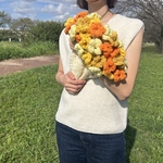 【笑顔あふれるブーケブランケット】編み物　ニット