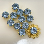 《12こ入り》ラウンド8mm・ライトサファイア　ガラスストーン