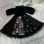 [ボレロ風ジャケット付き⭐︎ドレス ] 40cmの人形用☆フレアスカートのドレスです☆ 私も一緒にパーティに連れてってねo,+:｡☆.*・+｡