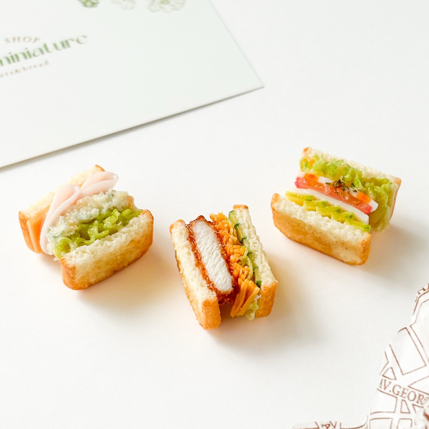 ミニチュアサンドイッチ 樹脂粘土で作ったミニチュアサンドイッチ🫶🥪 I made a sandwich