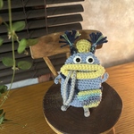 【オーダー品】【ネコ毛の紅玉さま用】ほっこりおでかけモコモコくん　（双子ブルー）