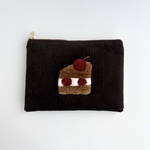 コーデュロイのブックポーチ（ダークチェリーのチョコレートケーキ）