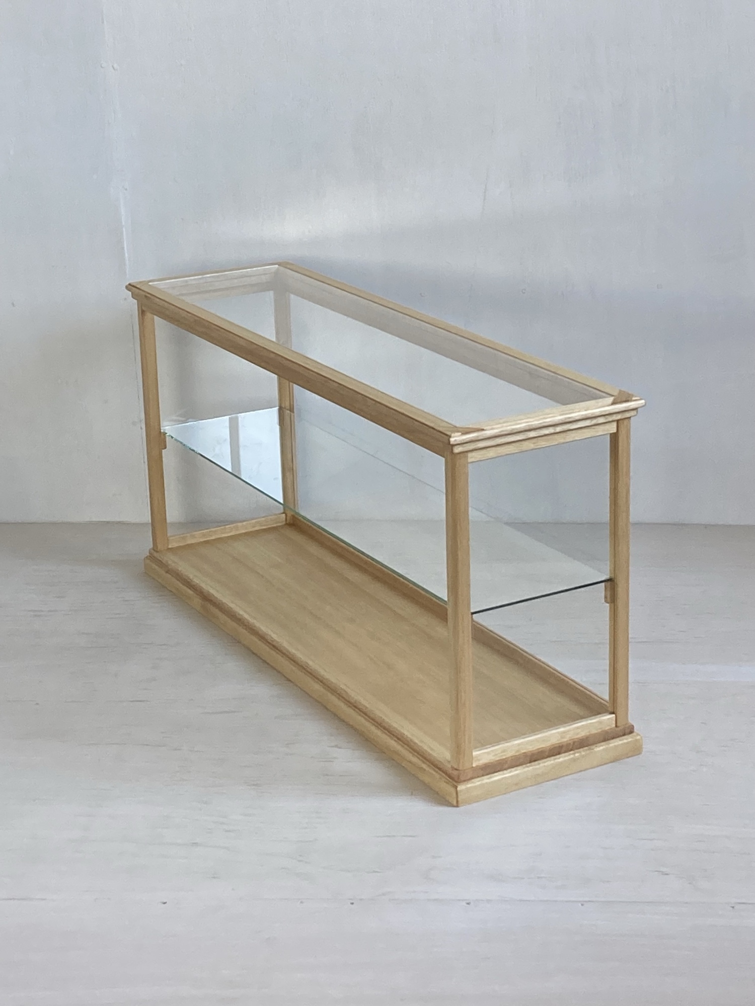 サイズオーダー可］木製 横長 ガラスケース ショーケース 展示