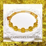 黄水晶　銀杏を花束にして💐vol2 シングル　ワイヤーブレスレット　天然石　#minne_new  Swarovski  #シトリン