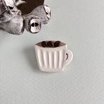 陶ブローチ【コーヒーカップとコーヒー豆】