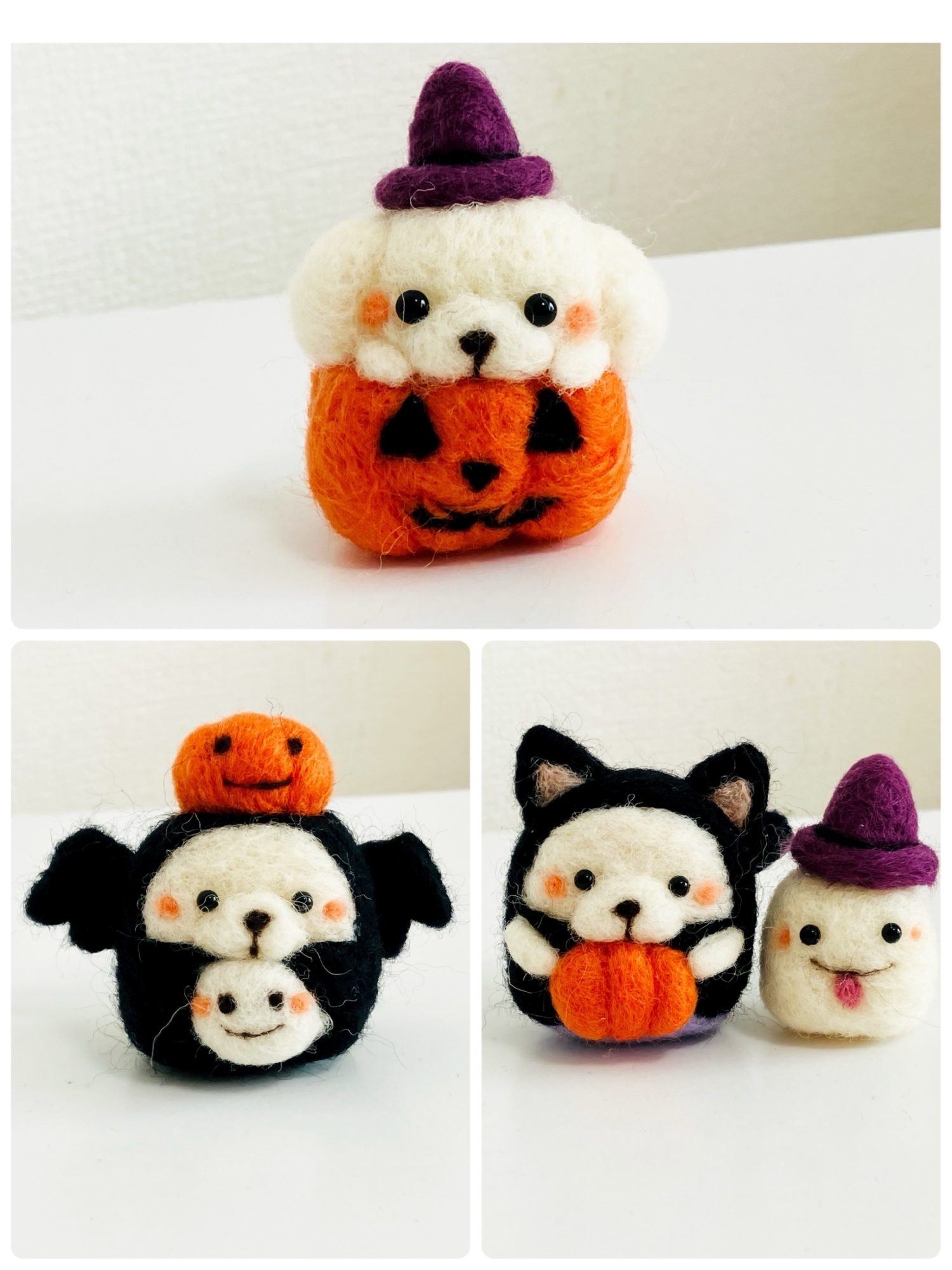 s*o様 羊毛フェルト　ハロウィン　くまさん兄弟 羊毛フェルト ハロウィン くま ※オーダー不可の品です - メルカリ