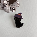 陶ブローチ【Halloween 黒ねこ】