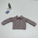単品　グレーのドッド柄ブラウス　ドール服　人形服　22cmドール　リカちゃん
