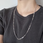 −𝗡𝗘𝗪− silver925  ロングネックレス 65cm 幅0.4cmフィガロチェーン 華奢 チェーン シンプル シルバー925  スターリングシルバー S925 メンズ 男性【N-018】