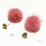 選べるスワロフスキービジューピアス×ミンクキャッチ( pink)