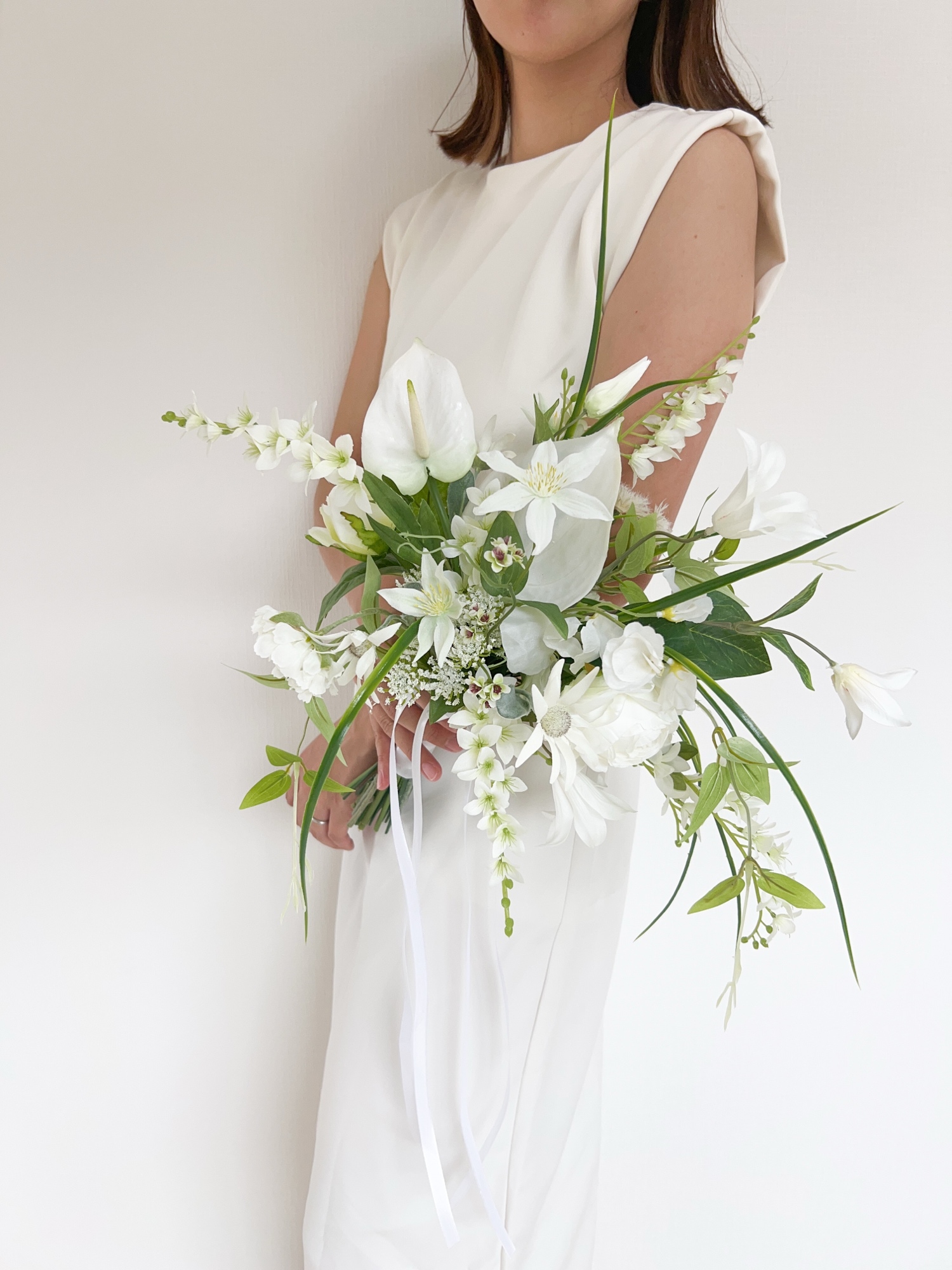 イエローブーケ　ブートニア　アーティフィシャルフラワー　ウェディングブーケ 2点セット 高級 アーティフィシャルフラワーブーケ カラフル