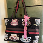 ゴブラン織りトートバッグーカップ柄