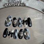 チェック フレンチガーリー 地雷系 量産型 ワンホン りぼん ネイルチップ