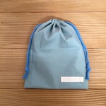 🌺【sale】巾着  25×19.5センチ  給食袋、コップ袋など　無地ブルー(裏地なし)