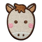 ワッペン 馬（ウマ） かわいい動物 干支・十二支 刺繍パッチ アイロン接着 説明書付き 横4.1cm×縦5cm