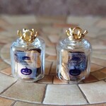 ミニチュア  シンプル　ジャック・オー・ランタンクッキーサンドが入ったガラスポット　ヒートンキャップタイプ