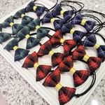 わんちゃん用　チェック柄3色チョーカーふわふわリボン18個セット